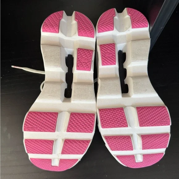 On Running Cloud monster - Women's Athletic Shoes - White and Pink - Picture 2 of 5